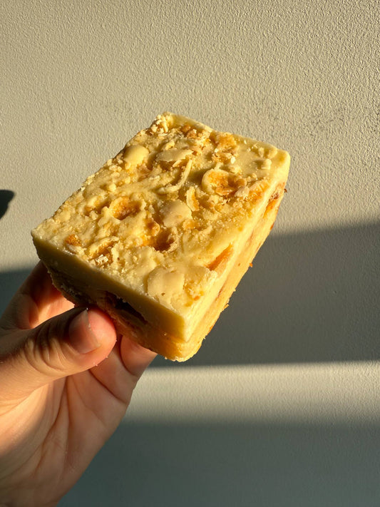 White Malteser and Salted Caramel Blondie
